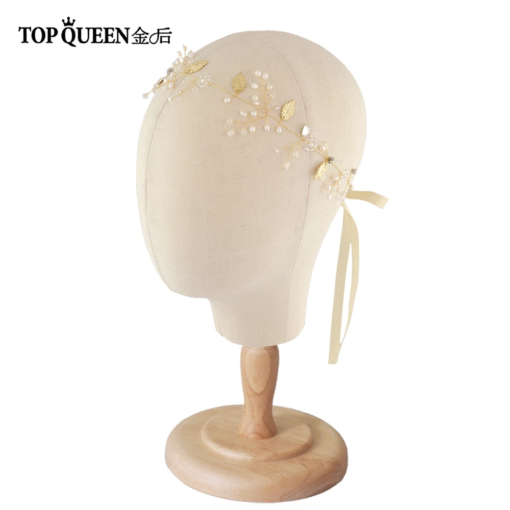 TOPQUEEN HP71 Кристалл Золотые листья свадебное украшение для волос «вьющийся стебель» головная повязка невесты головные уборы для свадебных аксессуаров