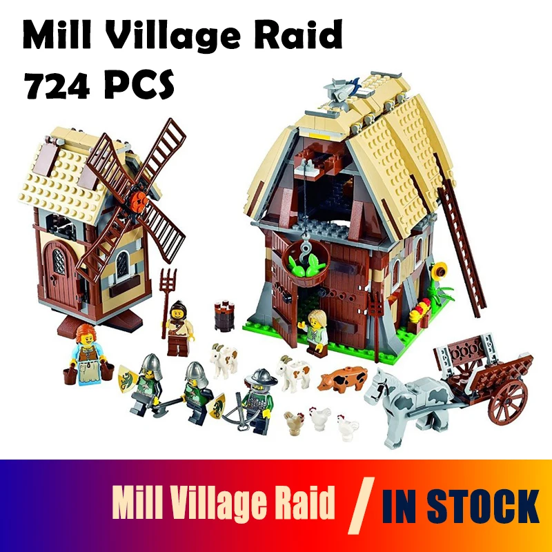 

16049 742Pcs Model Building Blocks toys Mill Village Raid compatible with lego Creative Series 7189 Educational DIY toys hobbie