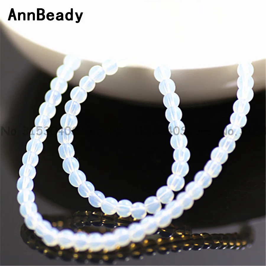 100pcs opal White color 4mm Round Crystal Beads Glass Smooth Beads
