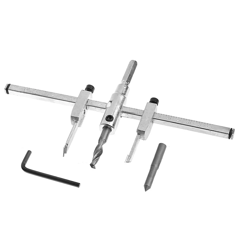 Adjustable 40 200mm Metal Wood Circle Hole Saw Drill Bit Cutter Kit DIY