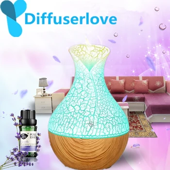 

Diffuserlove 130ml wood Grain Electric Air Humidifier Ultrasonic Essential Oil Diffuser Aroma Treatment 7 Color LED Night Light