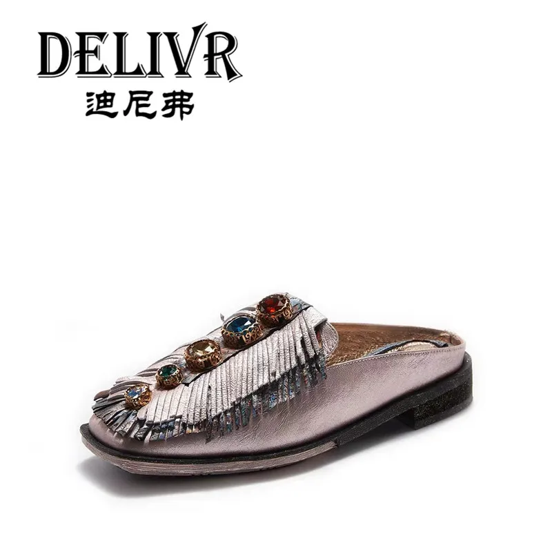 

Delivr Women Slippers Sandals Summer 2019 Fashion Flat Slippers Shoes Ladies Solid Pantoffels Dames Leder Ciabatte Donna Estate