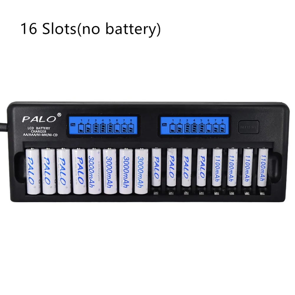 PALO NC32 12/16 Slot LCD Display Smart Battery Fast Charger Multiple Protection Smart KTV Microphone Battery Charger No Battery PALO NC32 12/16 Slot LCD Display Smart Battery Fast Charger Multiple Protection Smart KTV Microphone Battery Charger No Battery