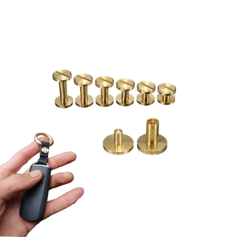 5/10/ 20 Pcs 4-15mm*10mm Plane Pure Copper Luggage Leather Metal Craft Solid Screw Nail Rivet Belt/Strap Rivets Accessories DIY | Дом и сад