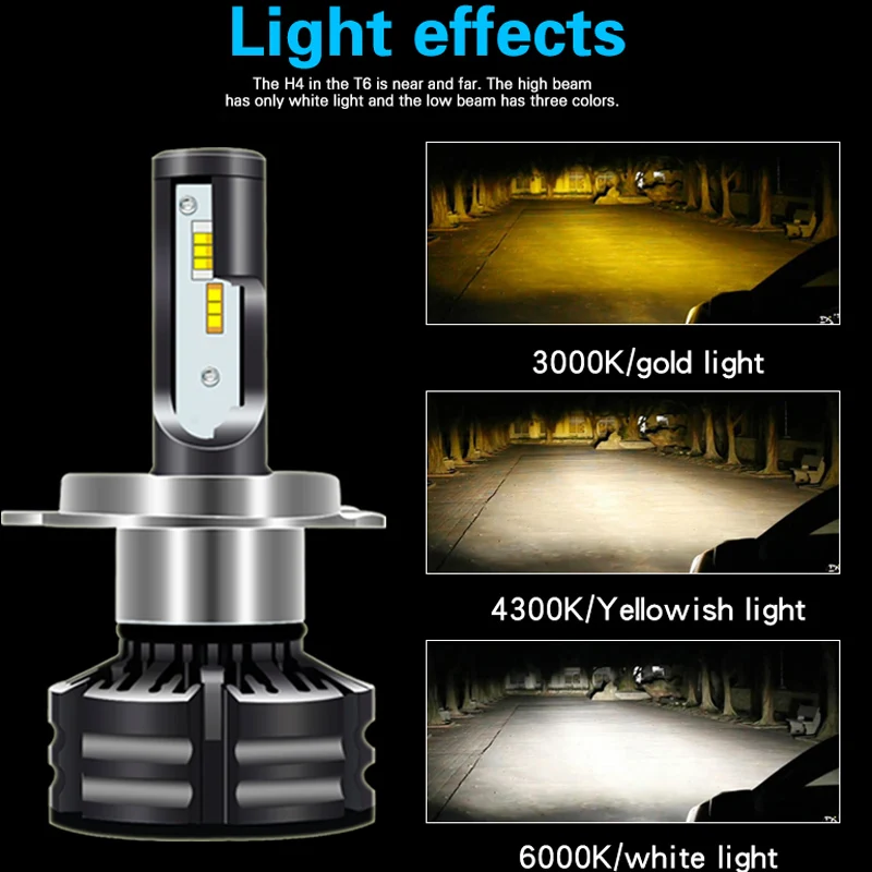 

3 Colors H1 H3 H7 Led For Auto Lamp 3000K 4500K 6000K Driving Light Bulbs 9005 Hb3 9006 Hb4 H8 H9 H11 Led Headlight Car Light