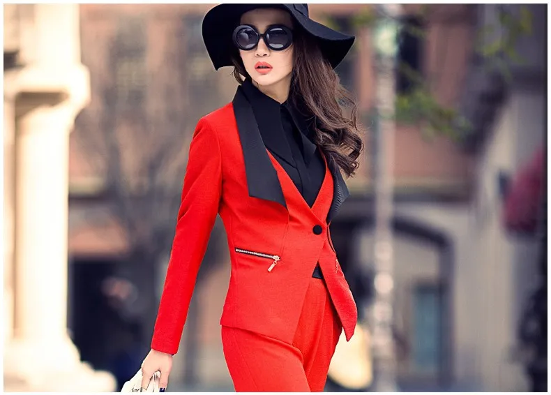 Оккупации деловой костюм одежда с застежкой на пуговицах, костюм с лацканами куртка темпераментные красного цвета с длинным рукавом, костюм