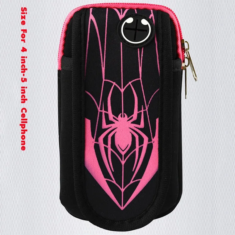 4 inch-5 inch pink Для пробежки, наручный чехол для фитнеса с ремешком на руку водонепроницаемый держатель для мобильного телефона Человек-паук Открытый Чехол Для Телефона Ремень спортивный браслет - Цвет: 4 inch-5 inch pink