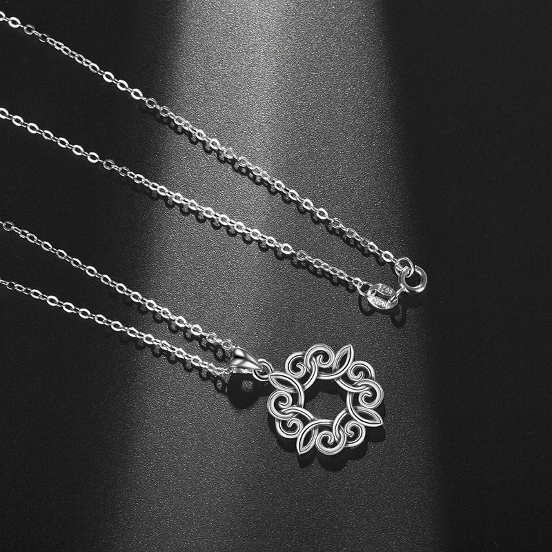 

Angel Caller Genuine 925 Sterling Silver Celtics Eternal Knot Pendant Necklaces Trendy Fine Jewelry for Women Anniversary Gift