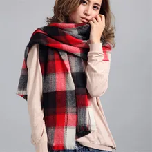 New Cashmere Scarf Winter Plaid Designer Tartan Blanket Unisex Acrylic Wrap Unisex Acrylic Basic Shawls Pashmina