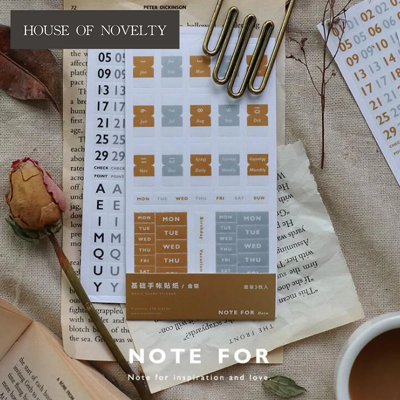 

3 pcs/pack Note For Month Daily Label Stickers Set Decorative Stationery Stickers Scrapbooking DIY Diary Album Stick Label