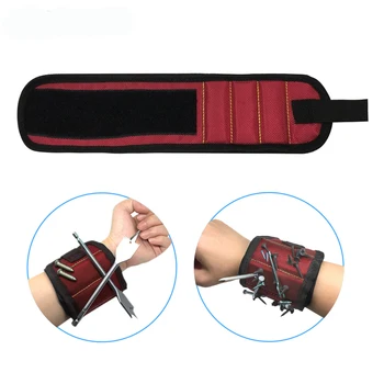 

Hot Sale Magnetic Wristband with Strong Magnets for Holding Screws Nail Bracelet Belt Tool Storage Drill Bits Holder