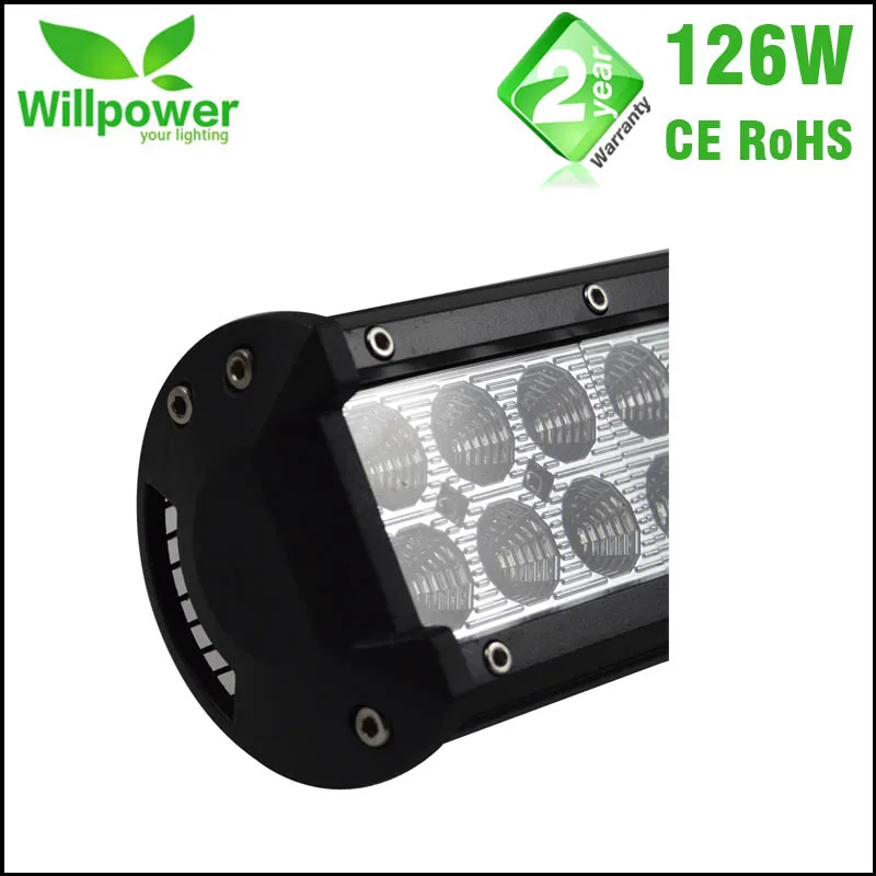  FREE TAX 12v dual rows led driving light IP67 waterproof work light 126W 20 inch offroad car led li