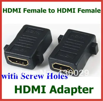 

10pcs HDMI Converter HDMI Female to HDMI Female Adapter with Screw Holes Cable Connector for HDTV