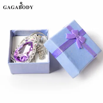 

New Best Gift Sofias Amulet Princess Stainless Steel Necklace Purple Rhinestone Oval Tear Drop Bridesmaid Necklace with Gift Box