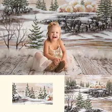 winter Snow Scene Newborn Backdrop for Photography Baby Shower Birthday Party Photo Background for Children Backdrops Studio