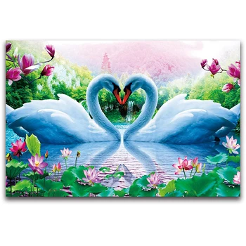 

5D DIY Diamond Painting Needle Diamond Full square Diamond Mosaic Diamond Embroidered Swan Scenic Crafts Home Furnishings Gifts