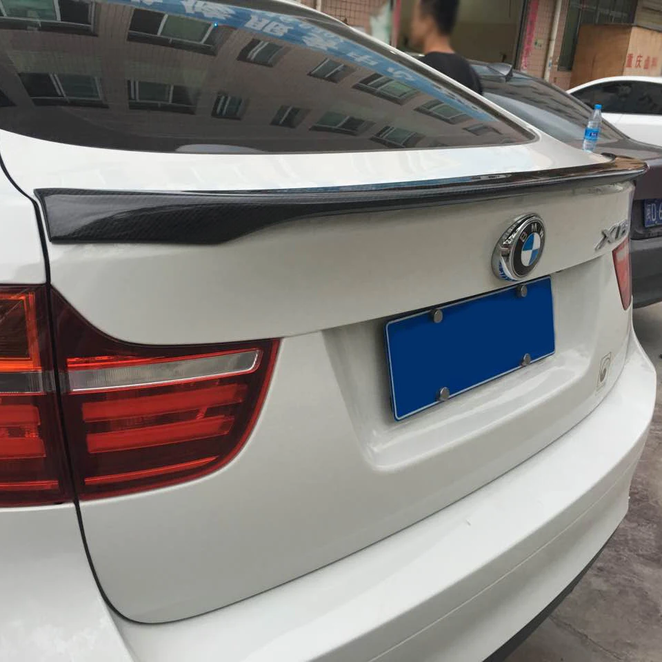 Для BMW X6 E71 2008 2009 2010 2011 2012 2013 углеродного волокна заднее крыло высокое качество X6 W71 спойлер из углеродного волокна