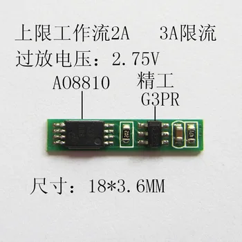 

3.7V lithium protection board G3P AO8810 collocation scheme Single MOS 3A current limiting