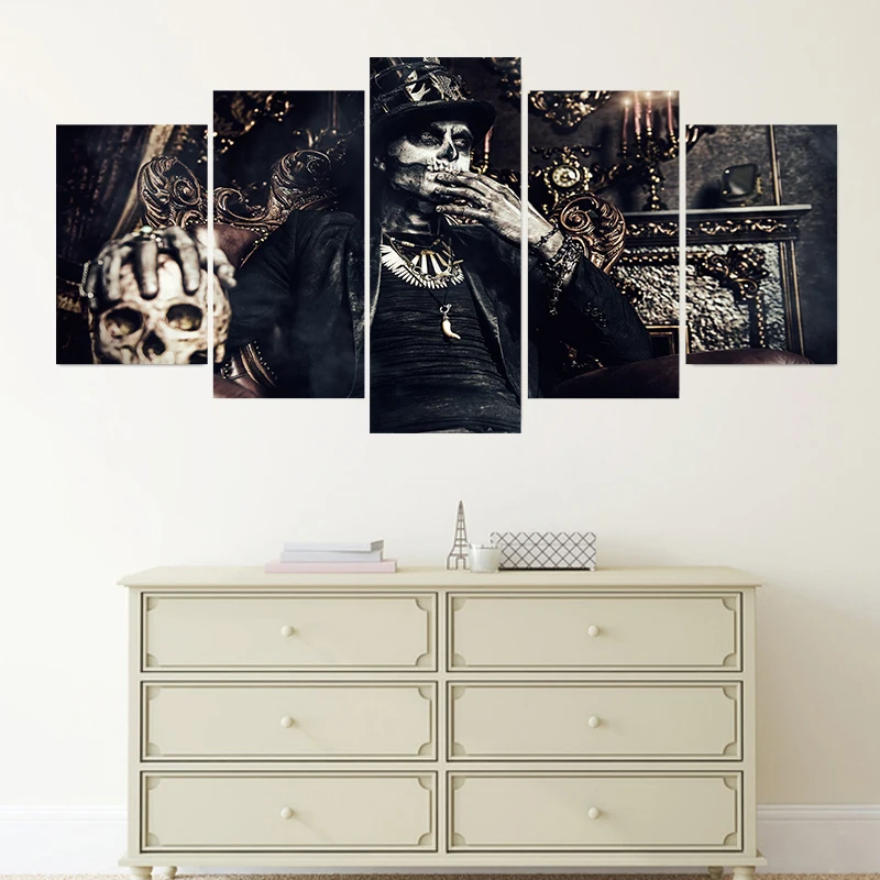 5pcs/set Newest Skull Pattern Collect Halloween Wall Stickers For Party Creative PVC Mural Wallpaper Bedroom Home Decor | Обустройство