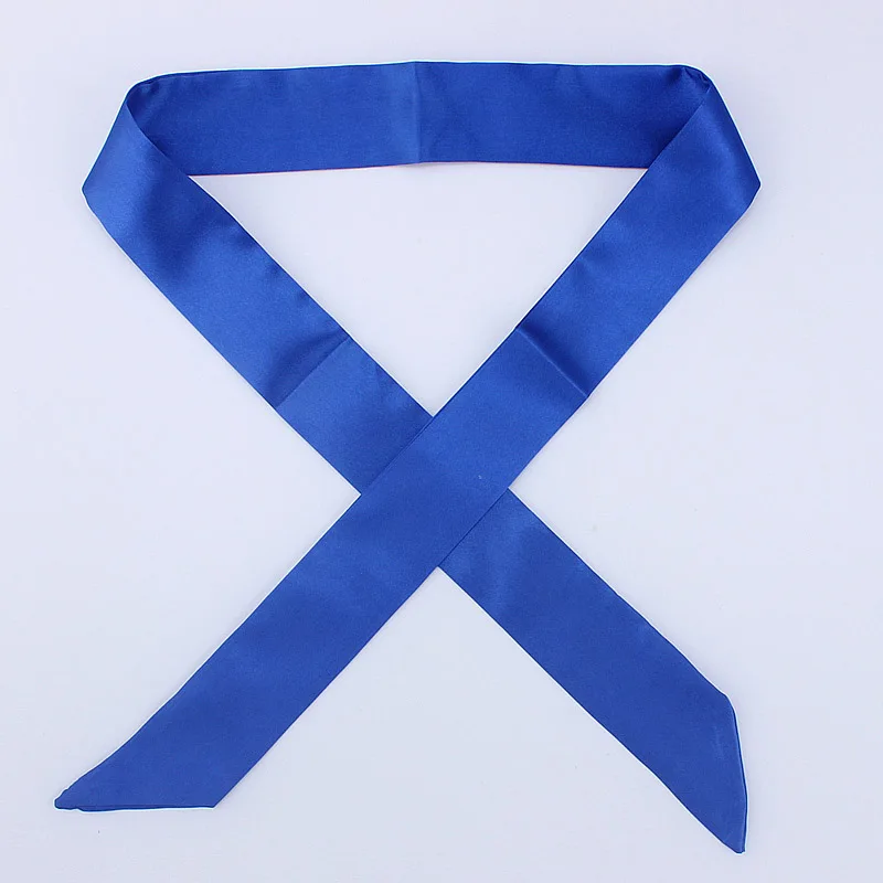 30 цветов, женский шарф, модный однотонный шарф, узкая маленькая лента на голову, шарф с ручкой для волос, роскошный брендовый декоративный галстук - Цвет: D75 Royal blue