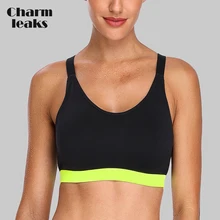 Charmleaks, женский спортивный бюстгальтер со средней плотностью, поддерживающий бюстгальтер для йоги, дышащий спортивный топ для пробежек и тренировок