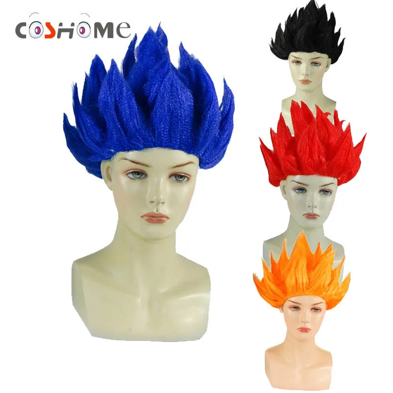 

Coshome Goku Cosplay Wigs Dragon Balls Super Saiyan Blue Red Black Yellow Goku Peluca Anime Men Adult Women Hair