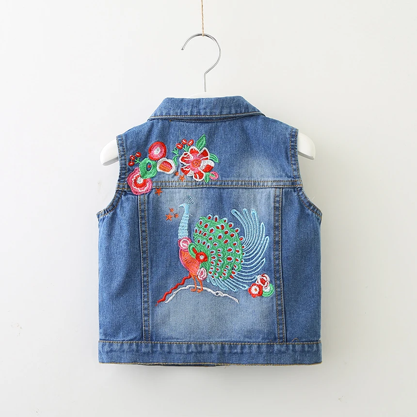 Baby Girls Denim Vests Spring Autumn Children Casual Outwear Clothing