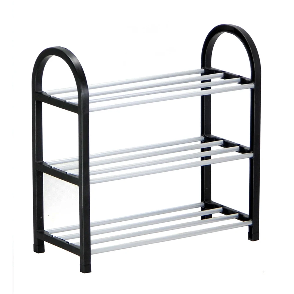 Minimalist Modern Shoe Rack Standing Assembled Metal Shoes Shelf Furniture Living Room Entryway Shoe Organizer Space Saver