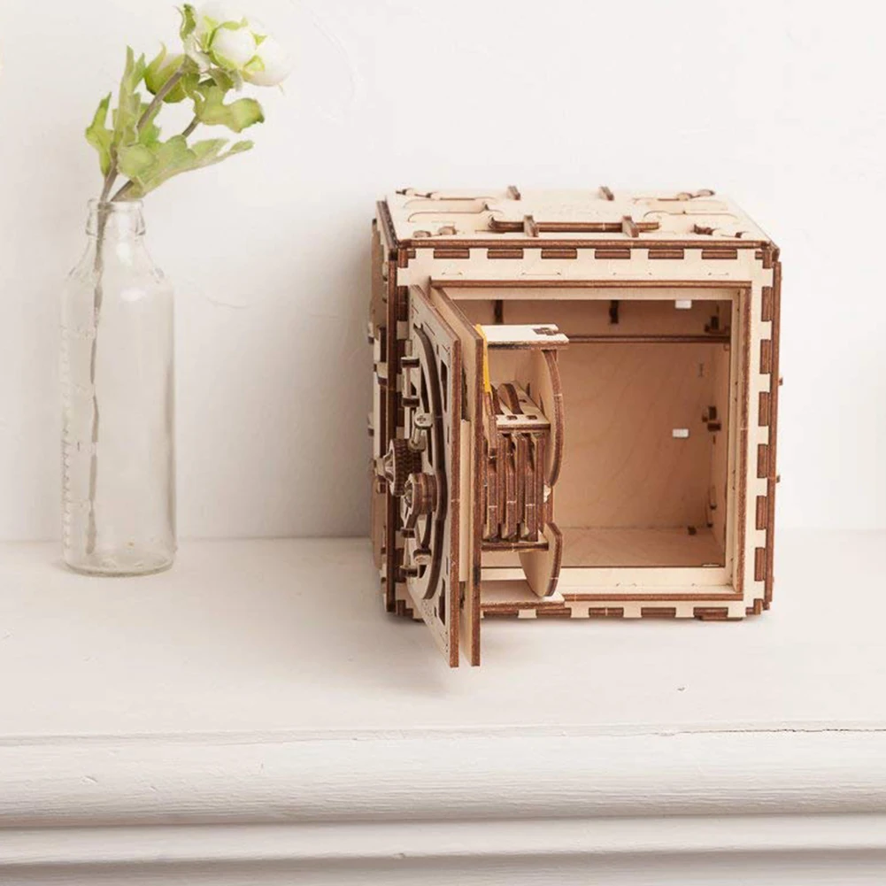 Сборка деревянная головоломка игрушка инновационный замок Коробка Механическая Трансмиссия модель DIY креативный подарок для маленьких