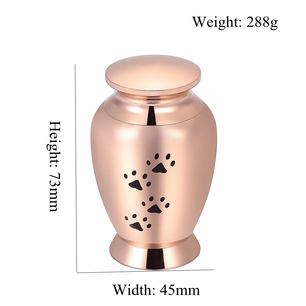 

In Memory of Loss Pet Paw Printed 73MM * 45MM Mini Cremation Urn Ash Holder Keepsake - Funeral Casket Stainless Steel Jewelry