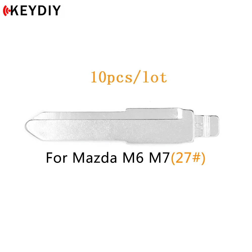 

KEYDIY 10 pcs/lot Metal Blank Uncut Flip KD/VVDI/JMD Remote Key Blade Type #27 for Mazda MAZ24 Blade