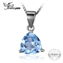 Clásico Billones 2.2ct Sky Natural Topacio Azul 100% Auténtica plata de Ley 925 Colgantes de Plata Para Las Mujeres de Moda Venta Caliente Bijouterie