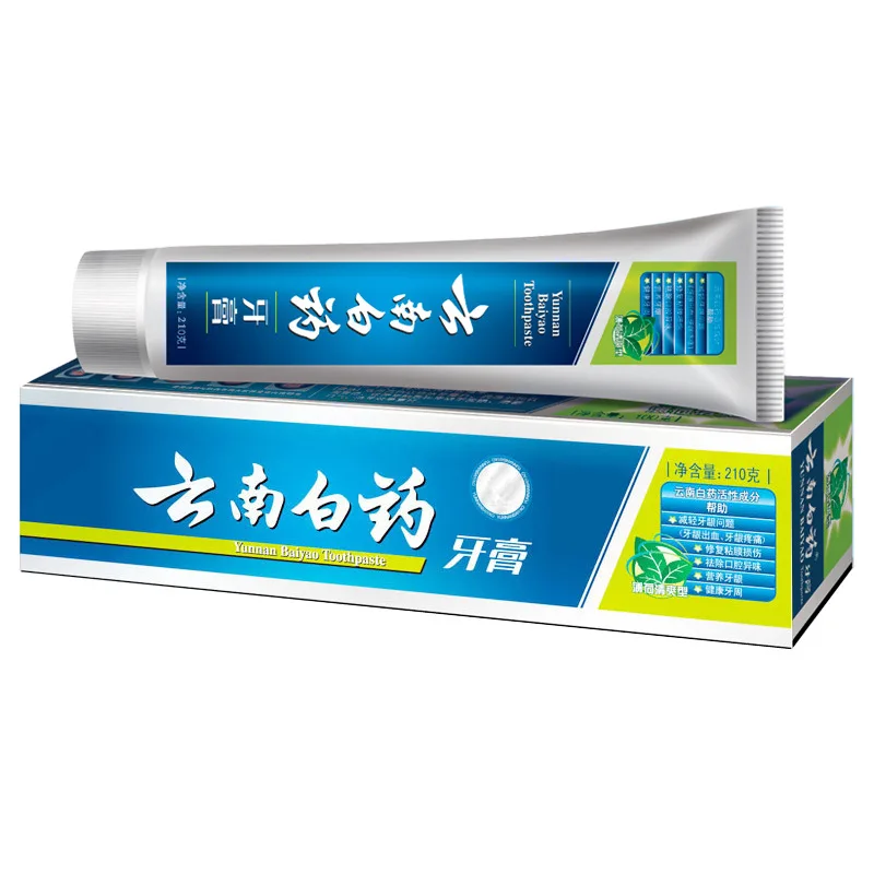 Yunnan Baiyao whitening toothpaste mint flavor 150g relieve oral ulcer bleeding gums sore gums