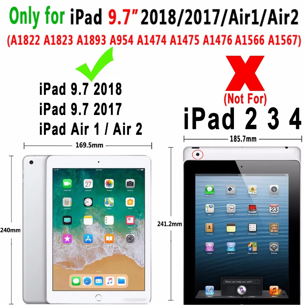 Модный кожаный чехол с принтом для Apple, iPad 9,7 Air 1 2 A1893 A1954 5 6 5th 6th Generation, чехол