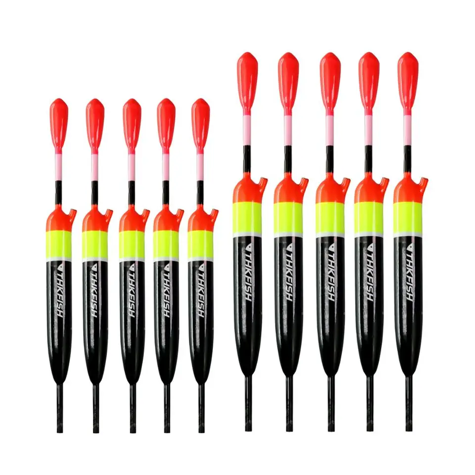 10 Galleggianti In Legno Per Pesca Sul Ghiaccio - Bobber Panfish Antighiaccio - Modello B157