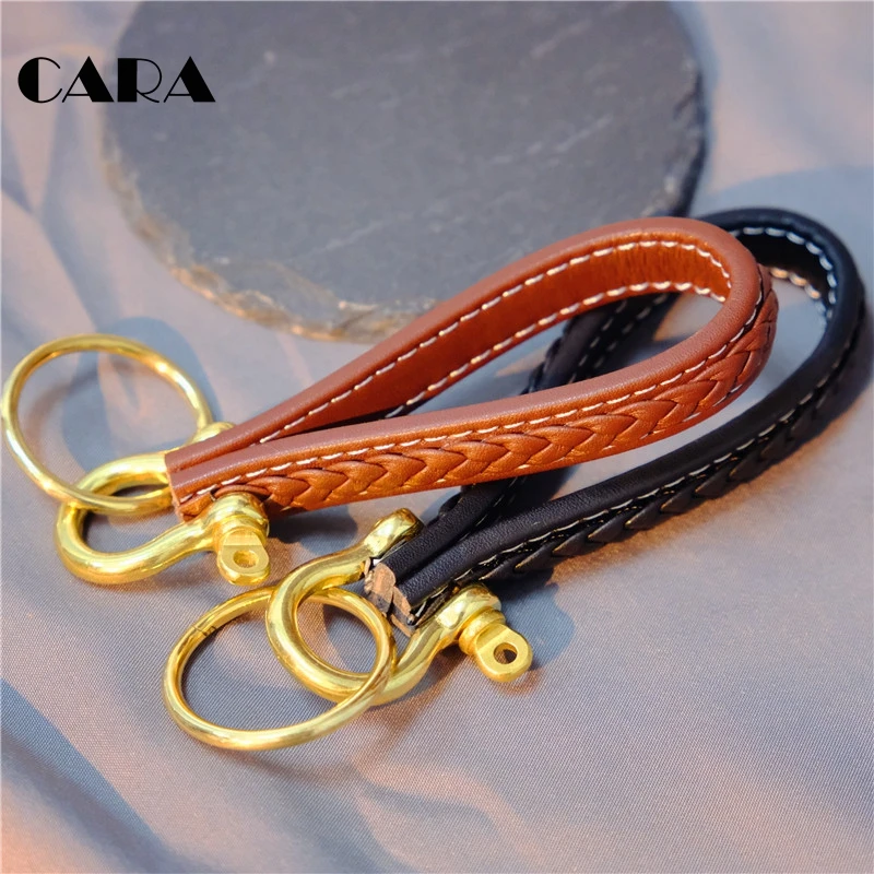 New Women Synthetic Leather Keychain Braided Key Car