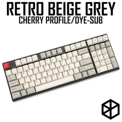 Pbt dye sub keycaps Вишневый профиль Ретро бежевый серый для механической клавиатуры 87 tkl 104 ansi poker 64 68 84 96 razer corsair