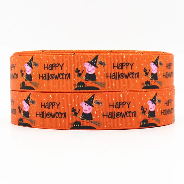 

wm 10 yards lot 1 inch 25mm 150714004 Happy Halloween design primted grosgrain ribbon