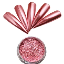 Poudre à ongles effet miroir Rose or bleu violet, 1 boîte de 0.2g 2g, paillettes, Gel vernis brillant, bricolage, Pigment chromé FPB45