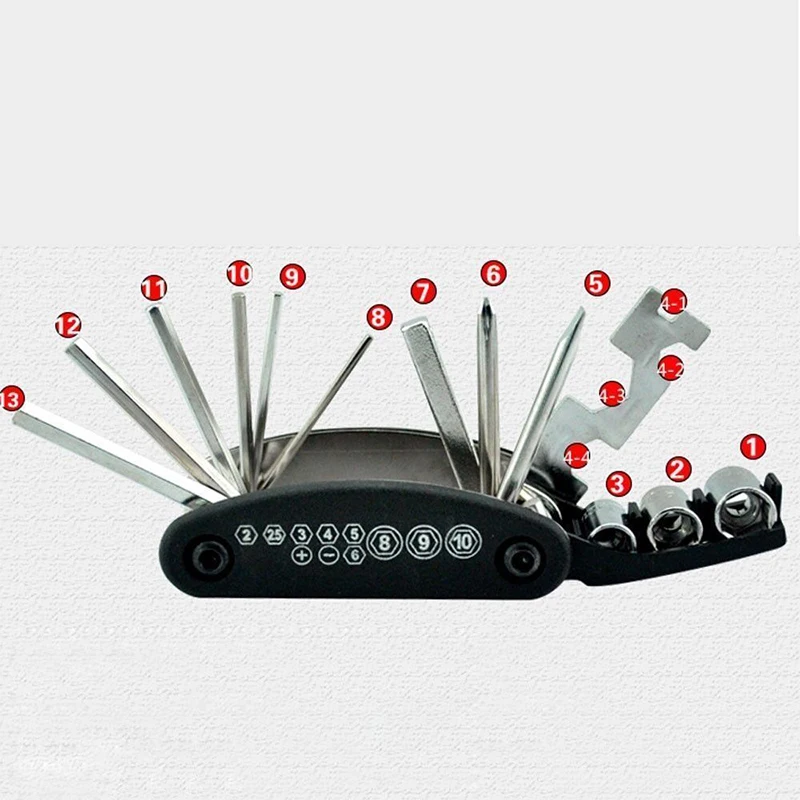 

Multi-functional Hex Spoke Wrench Scooter Motorcycle Repair Portable Tool Kit