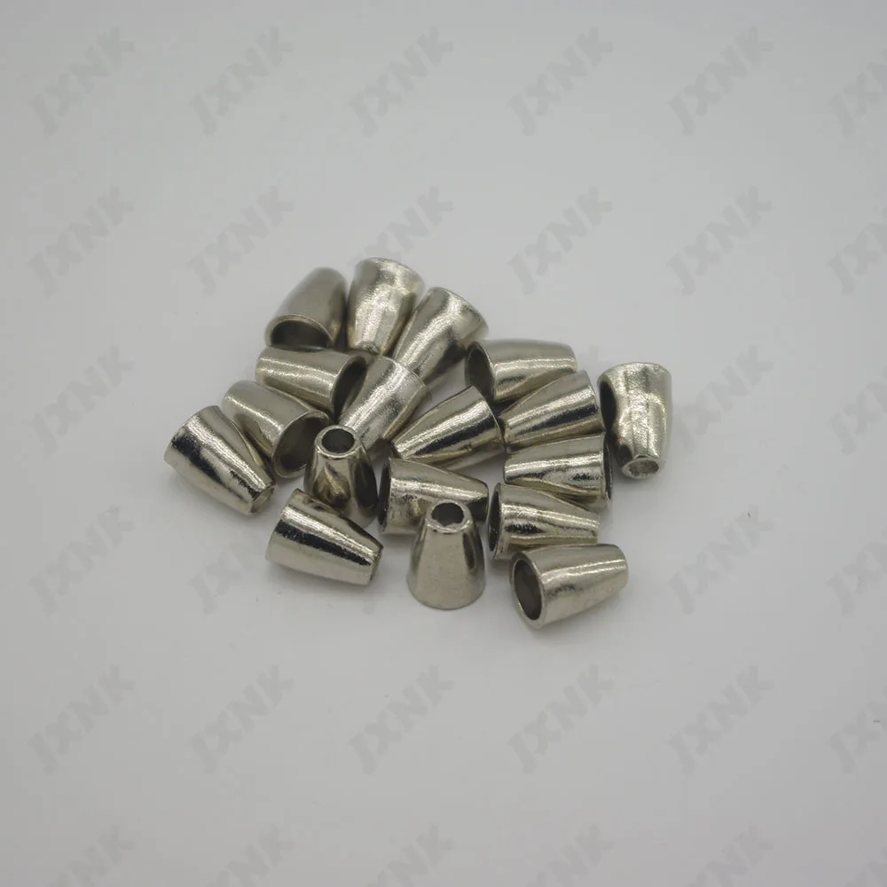 Image 50pcs Lot 8mm Hollow Conical Stopper Without Lid Cord Ends Lock Plated Toggle Clip for Paracord Bracelet silver nickel coloer