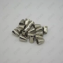 20pcs/Lot 8mm Hollow Conical Stopper Without Lid Cord Ends Lock Plated Toggle Clip for Paracord Bracelet silver nickel coloer