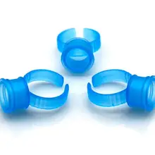 100 шт. постоянный Макияж одноразовые синий Пластик клей пигмент татуировки наращивания ресниц безымянный палец поддон держателями малый Размеры