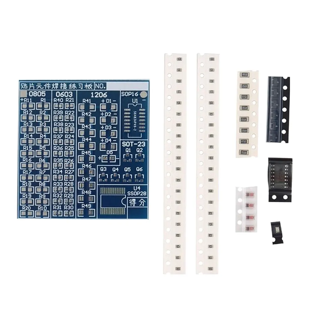 SMT SMD компонент сварки практика синяя печатная плата пайки DIY Набор|Детали