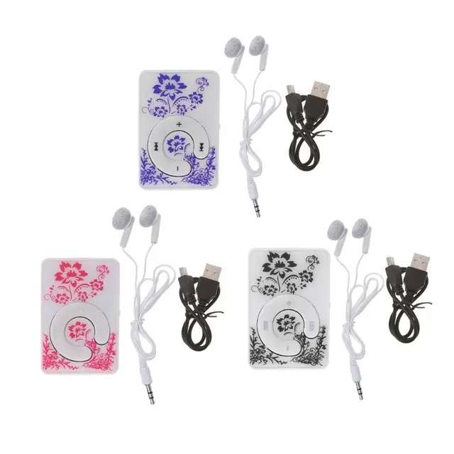 Special Offers Mini Clip Floral Pattern Music MP3 Player 32GB TF Card With Mini USB Cable + Earphone Special Offers Mini Clip Floral Pattern Music MP3 Player 32GB TF Card With Mini USB Cable + Earphone