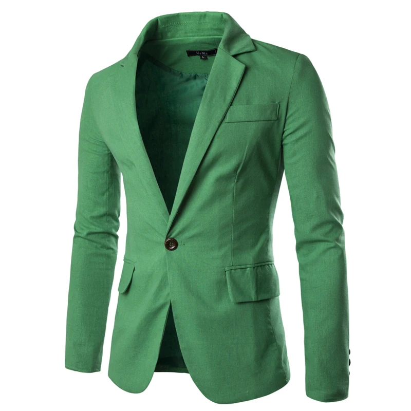 Зима 2017 брендовая одежда Блейзер Для мужчин одной кнопки костюм Slim Fit Homme пиджак
