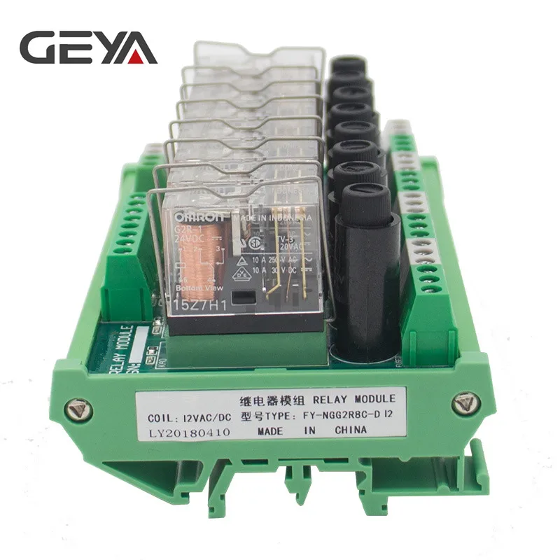 GEYA NGG2R 8 канальный Omron релейный модуль для PLC контроллера SPDT реле 12VDC 24VDC с