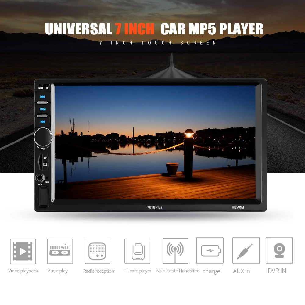 2 Din автомобильный радиоприемник 7018 Plus " HD Touch Mirror Link мультимедийный плеер MP5 плеер камера заднего вида Bluetooth автомобильные мультимедийные плееры