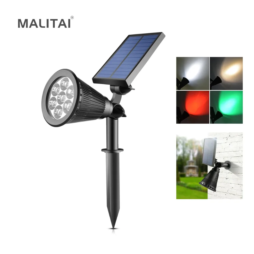 7 Led Luz Solar Al Aire Libre Rgb Lámpara De Césped Y Jardín 7 Led Luz Solar Al Aire Libre Rgb