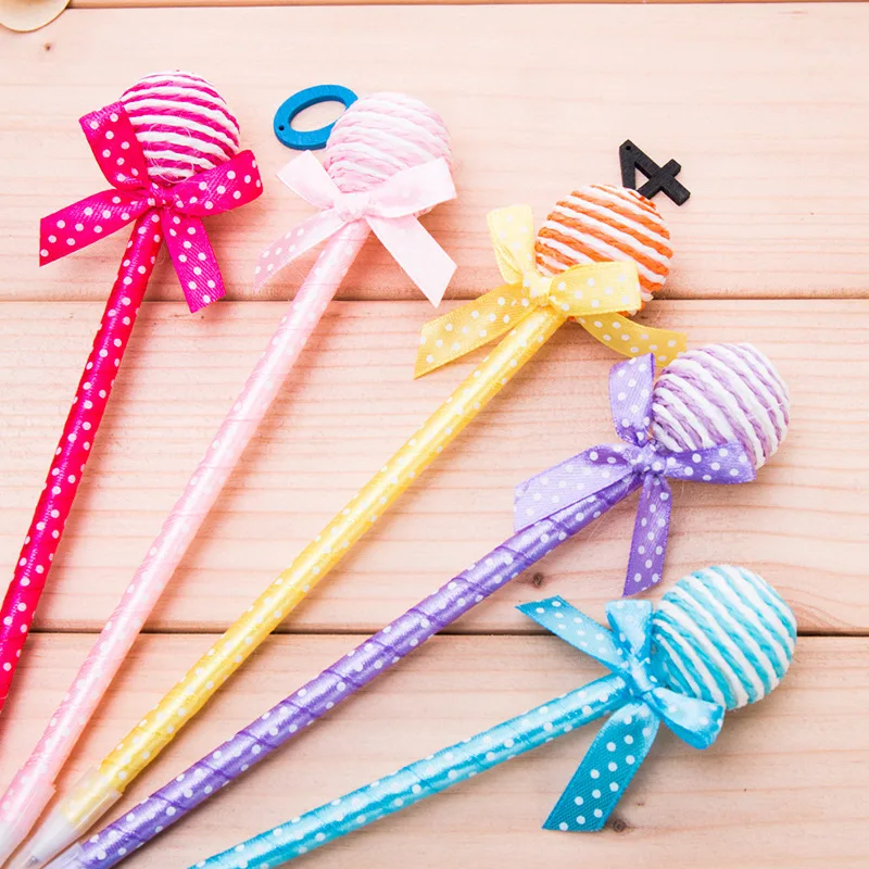 

24 PCS Student Prizes New Fancy Stationery Small Gifts Creative Ballpoint Pen Lollipop Pen Wave Plate Sugar Pen